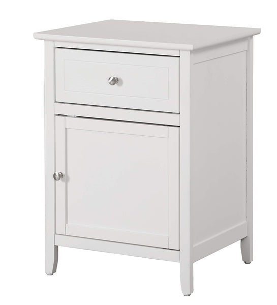 Glory Furniture 1 Drawer /1 Door Nightstand, White
