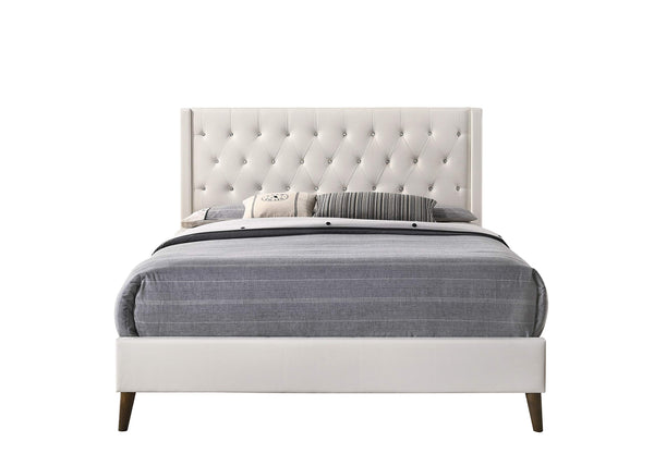 Glory Furniture Bergen Full, White Upholstered bed,