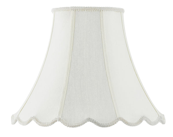 Cal Lighting SH-8105/18-EG Shade from Piped Scallop Bell Collection 18.00 inches, Pwt, Nckl, B/S, Slvr